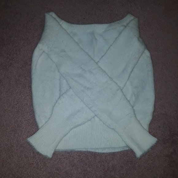 Ardene White Fuzzy Off The Shoulder Top | XS - Picture 6 of 7